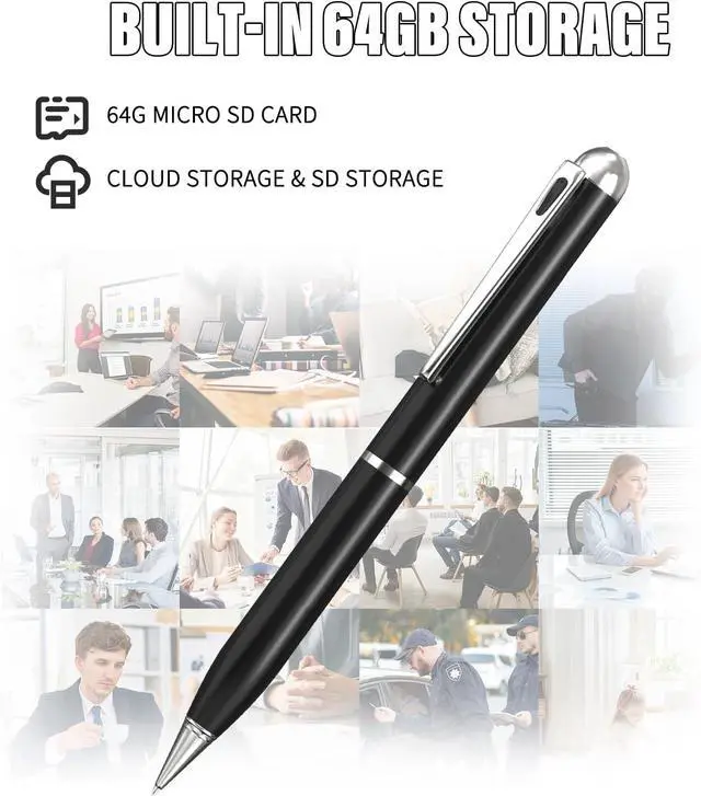 Alt view image 3 of 5 - Thirdeyes 64GB Hidden Camera Pen - 1080P HD Spy Pen with Built-in Memory