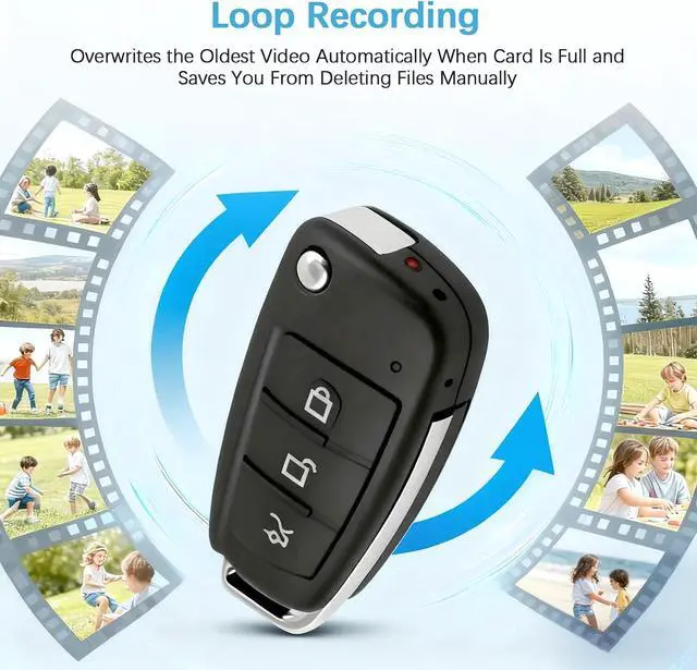 Alt view image 6 of 7 - Mini Hidden Spy Camera No WiFi Needed Car Key Shaped, Portable FHD 1080P Secret Camera for Travel Security, Small Nanny Cam Hidden Camera for Home Security with Night Vision and Motion Detection