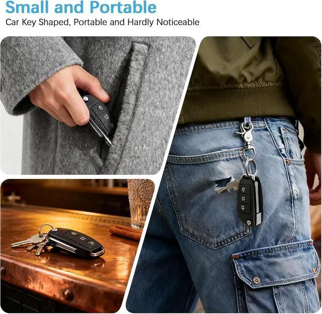 Alt view image 7 of 7 - Mini Hidden Spy Camera No WiFi Needed Car Key Shaped, Portable FHD 1080P Secret Camera for Travel Security, Small Nanny Cam Hidden Camera for Home Security with Night Vision and Motion Detection