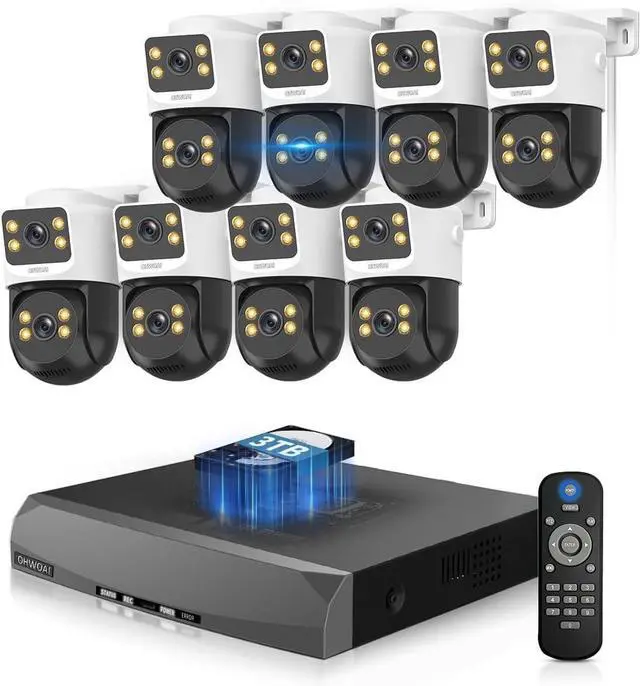 Main image of 4K PoE Security Camera System Outdoor, PTZ Wired Video Surveillance Systems