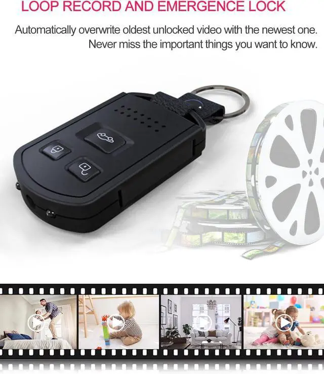 Alt view image 5 of 7 - Hidden Camera Spy Camera,1080p Hidden Cameras Car Key for Video and Photos,Motion Detection Night Vision Portable Keychain Spy Cam Mini Secret Camera Video Recorder-No Audio NO WiFi