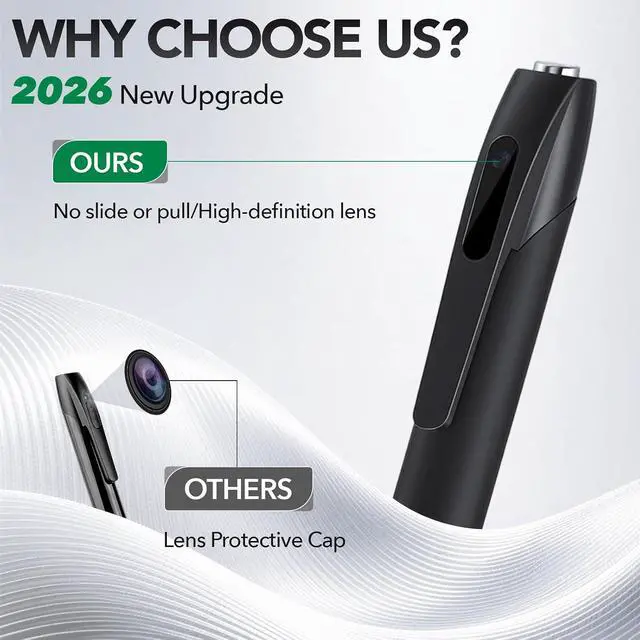 Alt view image 2 of 7 - Mini Hidden Camera Pen with 64GB Memory Card, 1080P HD Small Nanny Camera, USB Rechargeable Security Body Camera Pen for Indoor Outdoor