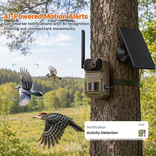 Alt view image 6 of 7 - Cellular Solar Trail Camera with Night Vision, 0.1s Motion Activated, IP66 Waterproof, 1080P Outdoor Security Camera for Backyard, No WiFi Needed, SIM Card & Cloud Storage Included