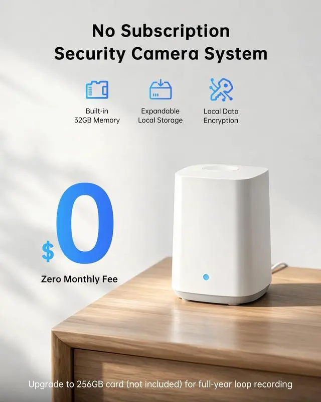 Alt view image 2 of 7 - ELYSOO 4K Security Cameras Wireless Outdoor, No Subscription, Solar Camera for Home Security System, Encrypted Local Storage, 360° PTZ with Auto Tracking, Color Night Vision, 4-Cam Kit