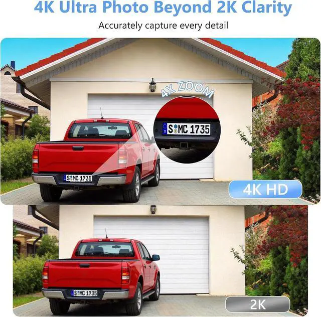 Alt view image 2 of 7 - Hieasy 8MP 4K Window Camera, Indoor Camera for Outdoor Monitoring through Glass, No Drill Magnetic with 32GB SD Card, 5GHz&2.4GHz WiFi6, Color Night Vision, AI Human Vehicle Detection, No Subscription