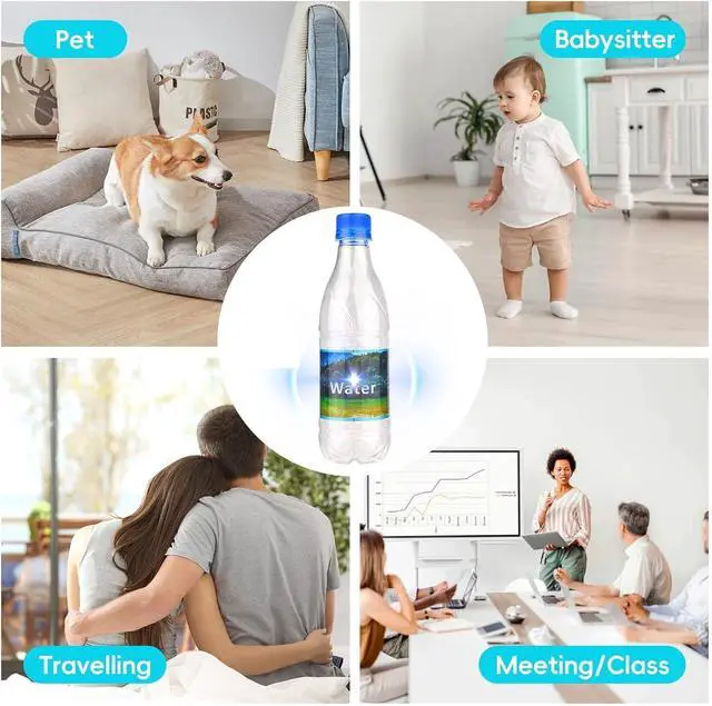 Alt view image 3 of 5 - Hidden Camera Bottle - Mini Camera - Wireless Nanny Cam - Full HD - Indoor Home Security-No WiFi