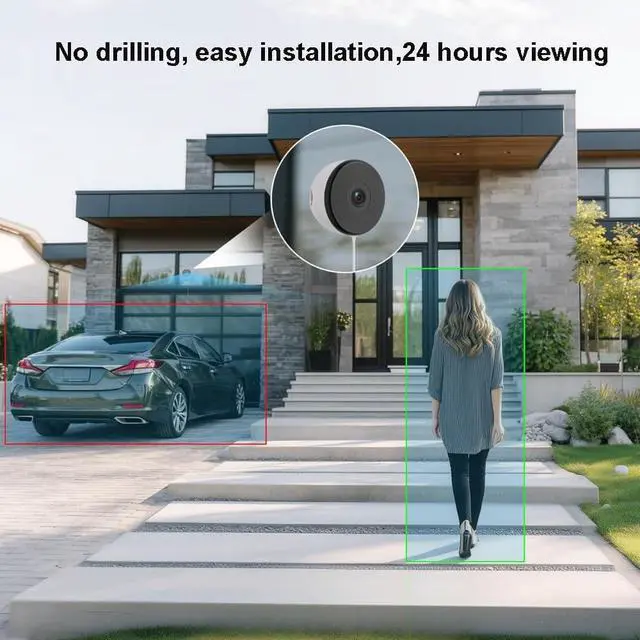 Alt view image 2 of 6 - Starlight Window Camera, 2K Resolution, Full-Color Night Vision, Wi-Fi Indoor Security Camera, Wide Angle View, AI Detection