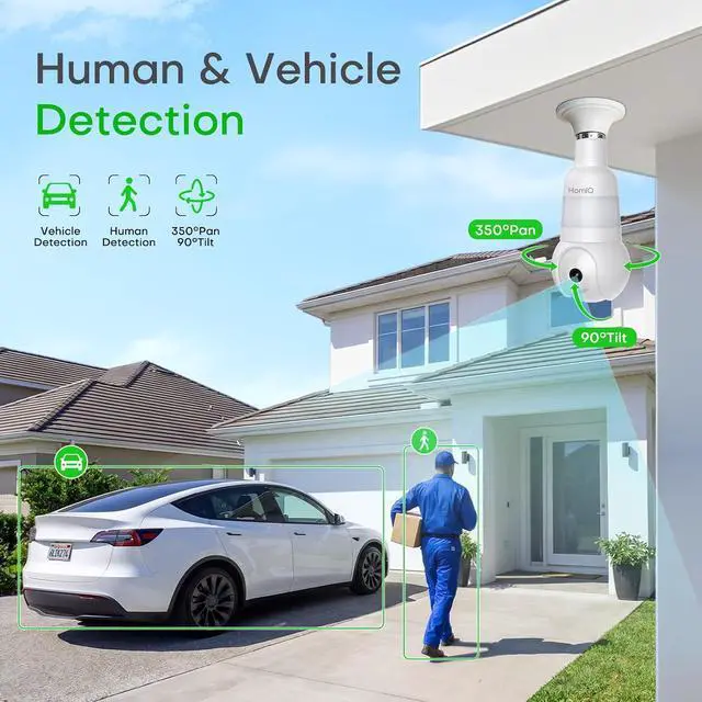Alt view image 7 of 7 - 5MP 3K Light Bulb Camera,Color Night Vision Wireless with Alexa