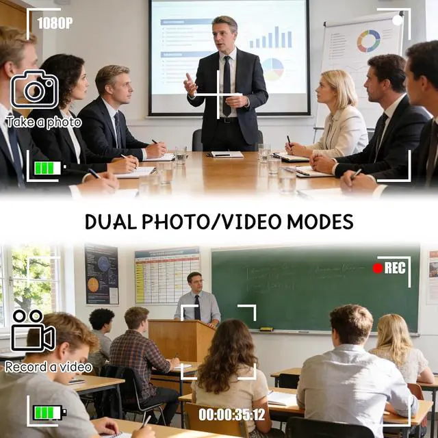 Alt view image 2 of 7 - Hidden Camera Pen with 32GB SD Card - Body Camera Portable Spy Pen No WiFi Needed - 1080P FHD Mini Wearable Cameras for Home Office - No Audio