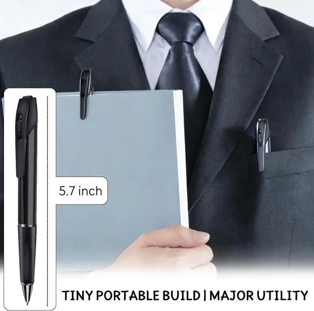 Alt view image 6 of 7 - Hidden Camera Pen with 32GB SD Card - Body Camera Portable Spy Pen No WiFi Needed - 1080P FHD Mini Wearable Cameras for Home Office - No Audio