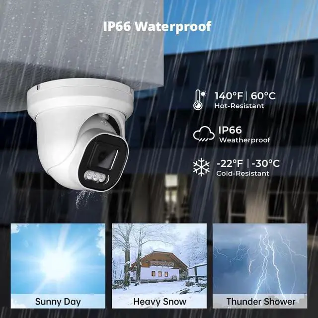 Alt view image 5 of 7 - ENSTER 8MP 4K PoE Security Camera Outdoor