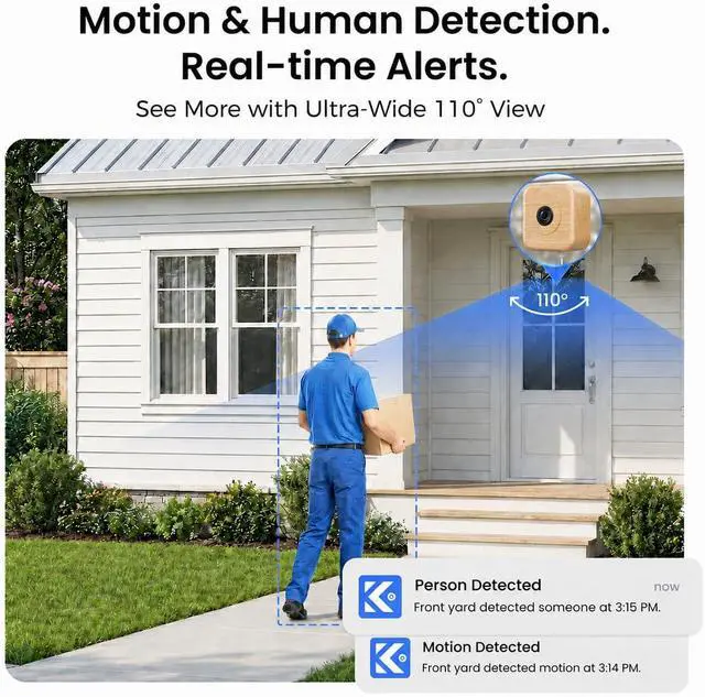 Alt view image 6 of 7 - 5MP 3K Window Security Camera for Home, No Subscription