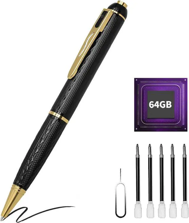 Main image of 1080P Body Camera Pen, 64GB Metal Spy Pen Hidden Camera, Small Nanny Cam with 280 Minutes Battery Life for Home Indoor Security