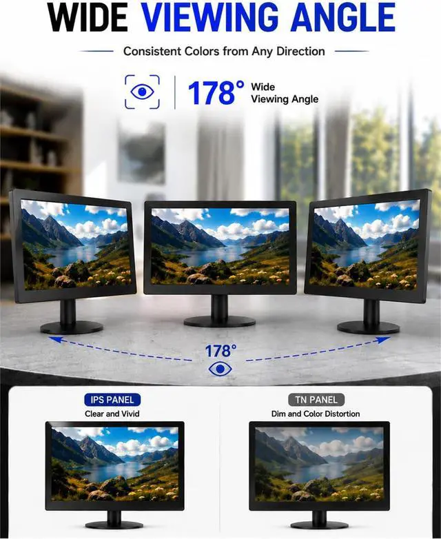 Alt view image 5 of 7 - 21.5-Inch Touchscreen Monitor, 1920x1080 Full HD 16:10 Display, 400cd/m² High Brightness, BNC HDMI VGA AV USB Input, Responsive Touch Screen for Self-Service Kiosk Industrial CCTV Security
