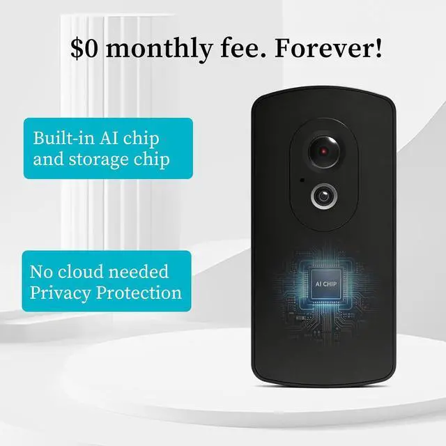 Alt view image 2 of 7 - No Subscription Wireless Security Camera, AA Battery Powered,Outdoor & Door