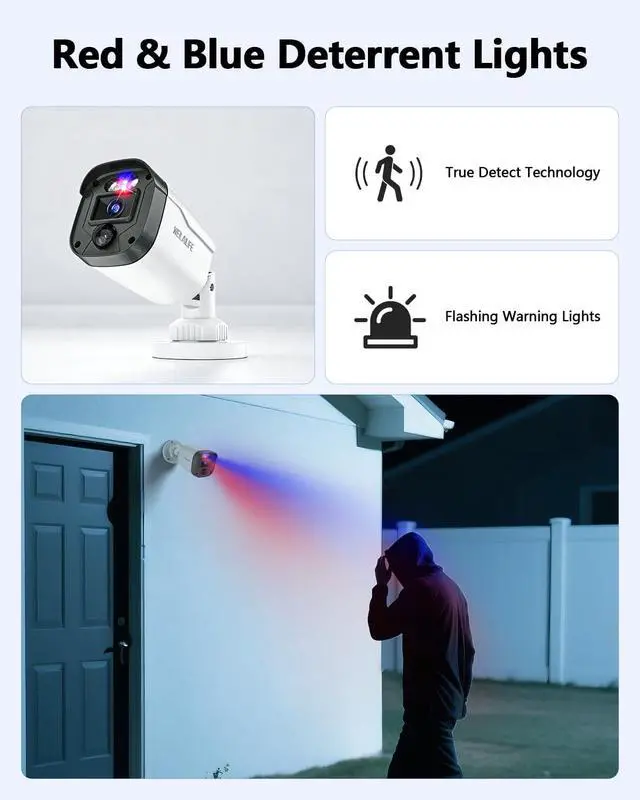 Alt view image 2 of 7 - 90-Day Storage Outdoor Wired Security Camera System, Home Video Surveillance Systems, CCTV Cameras for Home, Surveillance DVR Kits
