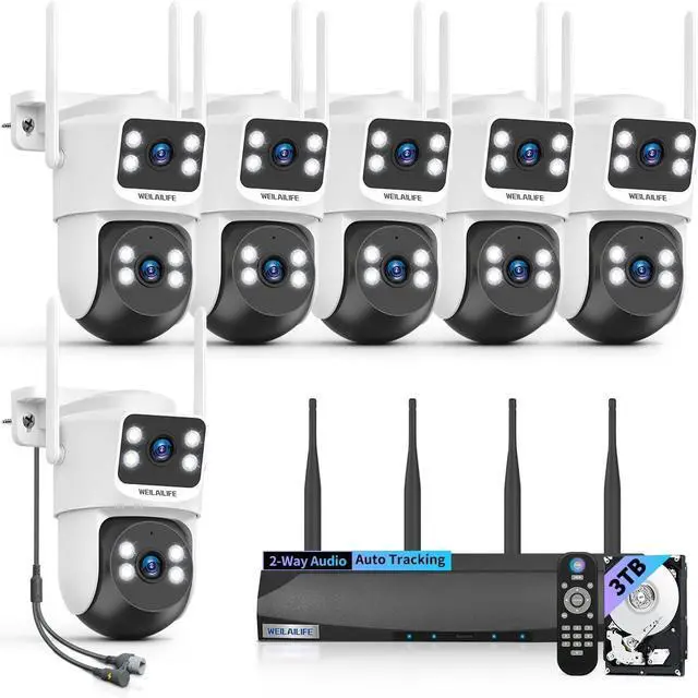 Main image of Wireless Security Camera System, 4MP PTZ WiFi Outdoor Video Surveillance