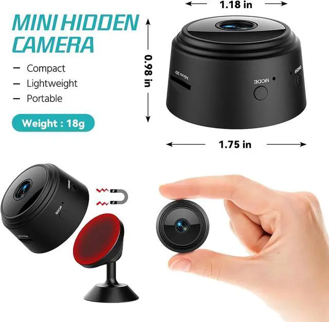 Alt view image 2 of 7 - Hidden Camera Surveillance Monitor - WiFi Nanny Cam with 1080P Night Vision, Motion Detection, and Smartphone Compatibility - Indoor Spy Camera for Home/Baby/pet/Office