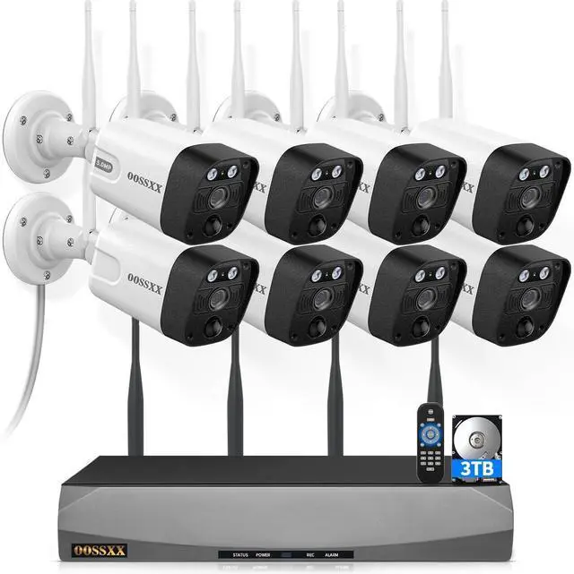 Main image of (2026 New) 5MP Wireless Security Camera System, 16CH NVR with 8 Dual-Antenna Outdoor Cameras, 3TB HDD, 130° Wide Angle, Dual-Band WiFi, 2-Way Audio, IP66 Waterproof, Free App, 55% Longer Range