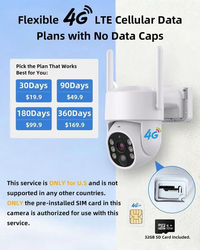 Alt view image 2 of 7 - 4MP 4G LTE Cellular Security Cameras Wireless Outdoor, No WiFi&Wire(White)