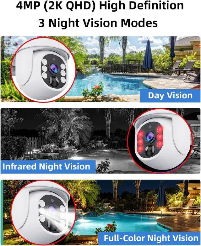 Alt view image 6 of 7 - 4MP 4G LTE Cellular Security Cameras Wireless Outdoor, No WiFi&Wire(White)