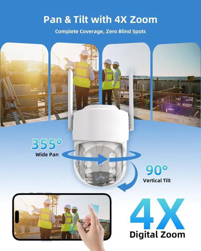 Alt view image 7 of 7 - 4MP 4G LTE Cellular Security Cameras Wireless Outdoor, No WiFi&Wire(White)