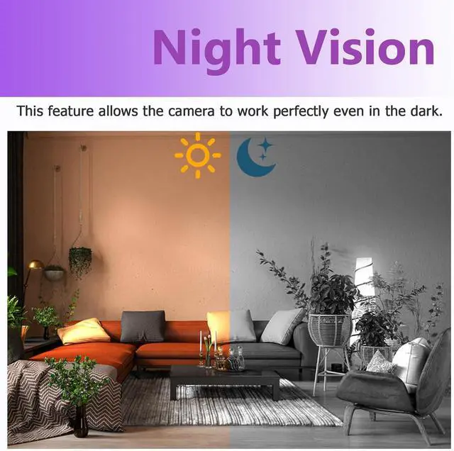 Alt view image 3 of 7 - Security Camera,Hidden Spy Camera, 1080P Nanny Cam for Indoor/Outdoor Surveillance with Night Vision, Motion Detection