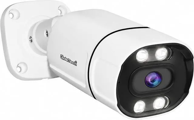 Main image of JideTech 5MP PoE IP Bullet Camera Outdoor, 120ft IR/Color Night Vision, 2-way Audio, AI Human/Vehicle Detection, Line Crossing&Intrusion Alerts, Up to 512GB MicroSD Card, for RTSP, Blue Iris ONVIF NVR