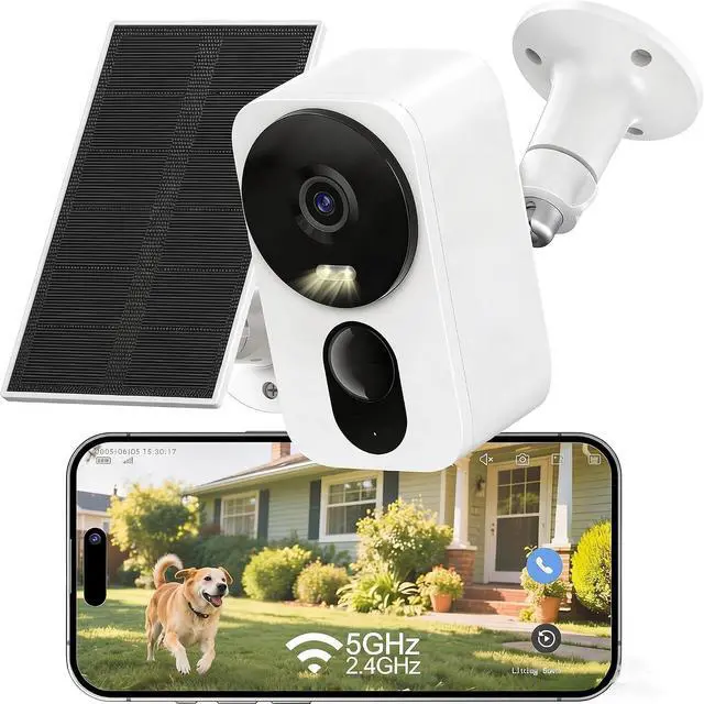 Main image of Heyall 2.5K Solar Security Camera: Wireless Outdoor 4MP Color Night Vision with Solar Panel Keeps 100% Charged & Dual-Band WiFi 6 No Monthly Fee for Garage/Driveway Capture Faces & Plates