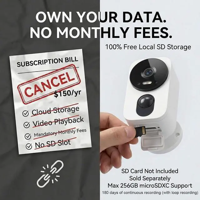 Alt view image 4 of 7 - Heyall 2.5K Solar Security Camera: Wireless Outdoor 4MP Color Night Vision with Solar Panel Keeps 100% Charged & Dual-Band WiFi 6 No Monthly Fee for Garage/Driveway Capture Faces & Plates