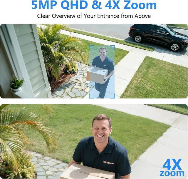 Alt view image 4 of 7 - Hieasy 5MP 3K Window Security Cameras, 2Packs No Drill Magnetic Window Cameras for Home Security, 5GHz&2.4GHz WiFi6 Indoor Adjustable Angled Cam Stick on Glass, AI Color Night Vision, 24/7 Recording
