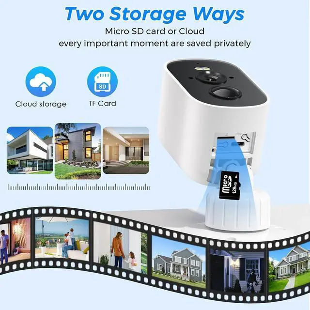 Alt view image 3 of 7 - ICSEE Outdoor Solar Wireless Camera Security, 3Mpx HD Resolution/5200mAh Battery/3W Solar Panel/Two Way Audio/MicroSD Cloud Recording/Low Consumption Mini WiFi Surveillance CCTV
