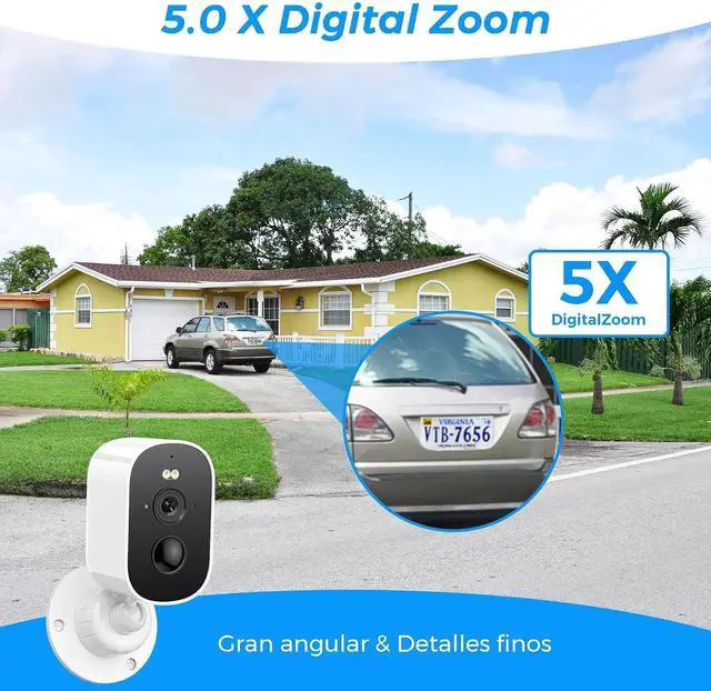 Alt view image 6 of 7 - ICSEE Outdoor Solar Wireless Camera Security, 3Mpx HD Resolution/5200mAh Battery/3W Solar Panel/Two Way Audio/MicroSD Cloud Recording/Low Consumption Mini WiFi Surveillance CCTV