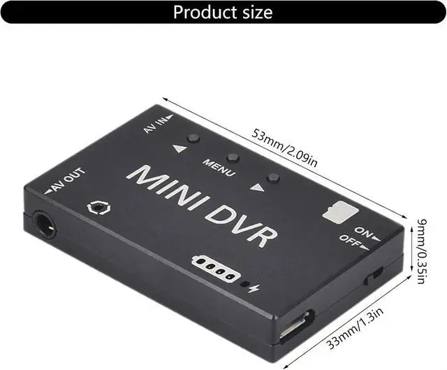 Alt view image 6 of 7 - Mini FPV DVR Digital Video Recorder, Built-in 3.7V 400mah Battery, Mini DVR Recorder, FPV Video Sound Recorders for FPV Remote Control Multicopters Monitors Vehicles Mini DVR