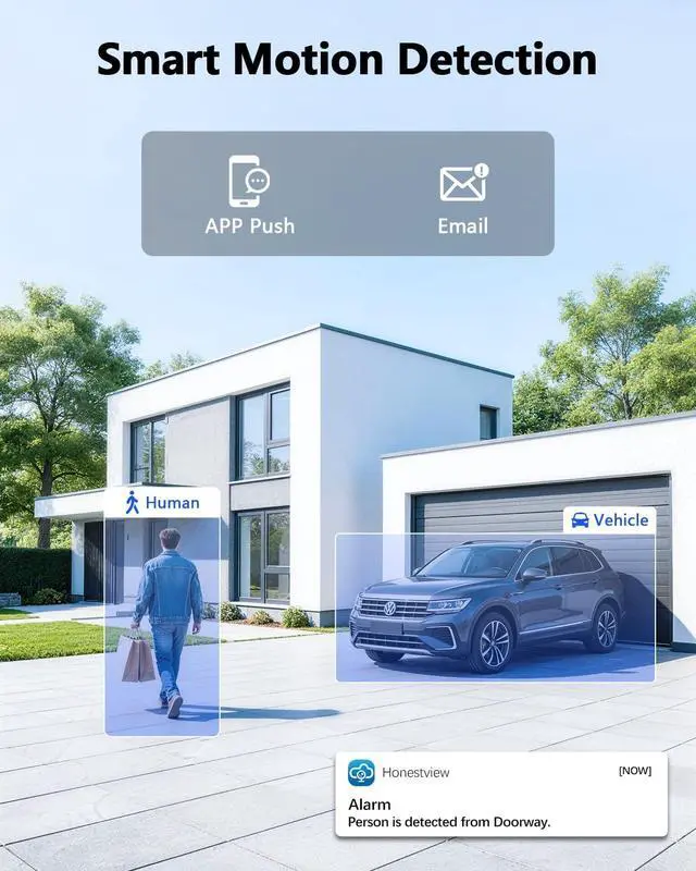 Alt view image 4 of 7 - 90-Day Storage Outdoor Wired Security Camera System, Home Video Surveillance Systems, CCTV Cameras for Home, Surveillance DVR Kits