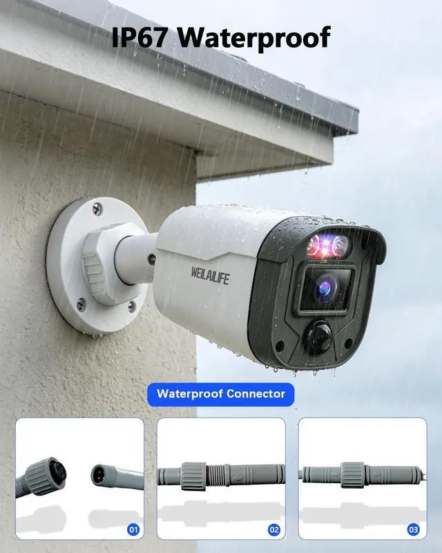 Alt view image 5 of 7 - 90-Day Storage Outdoor Wired Security Camera System, Home Video Surveillance Systems, CCTV Cameras for Home, Surveillance DVR Kits
