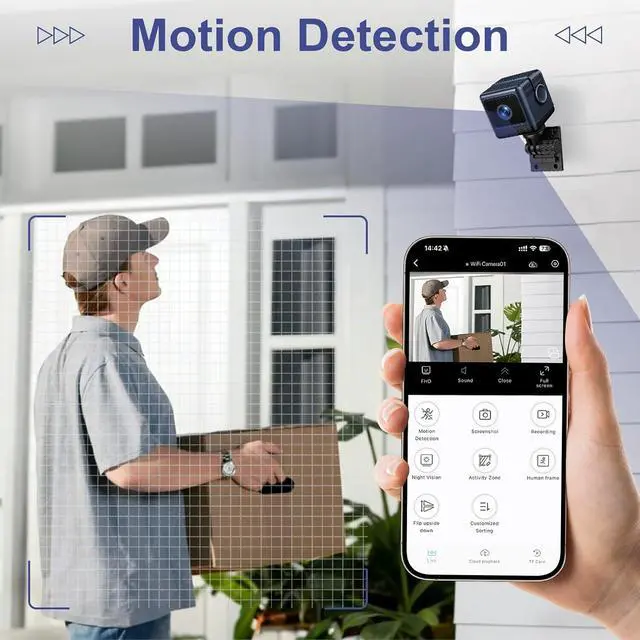 Alt view image 4 of 7 - WiFi Security Camera, Pet Camera, Mini Hidden Spy Cam, Plug in Cam