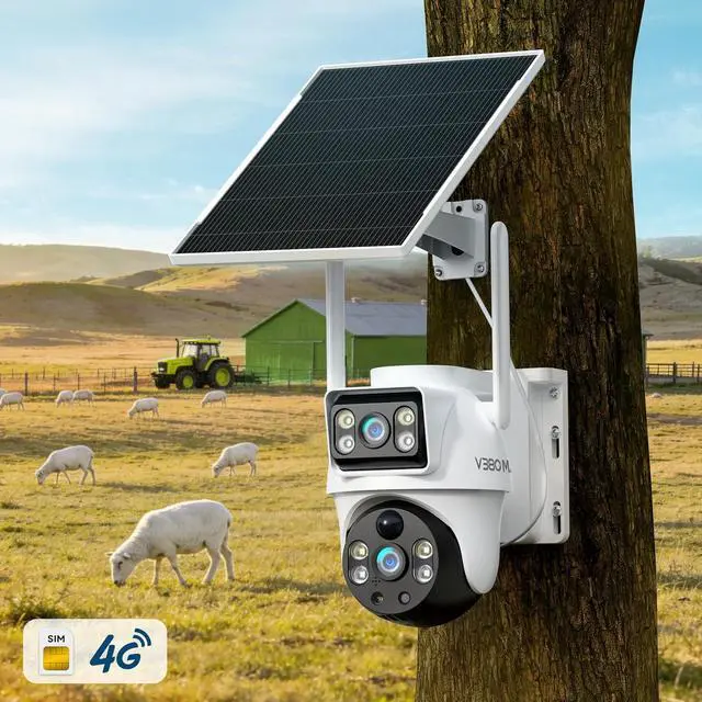 Alt view image 6 of 7 - 4G Solar Security Camera with SIM Card No WiFi No Problem Dual Lens PTZ