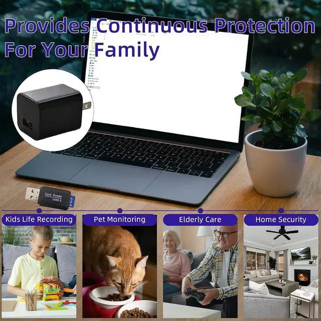 Alt view image 4 of 5 - HD 1080P USB Charger Hidden Camera, 64GB Spy Nanny Cam (No WiFi)