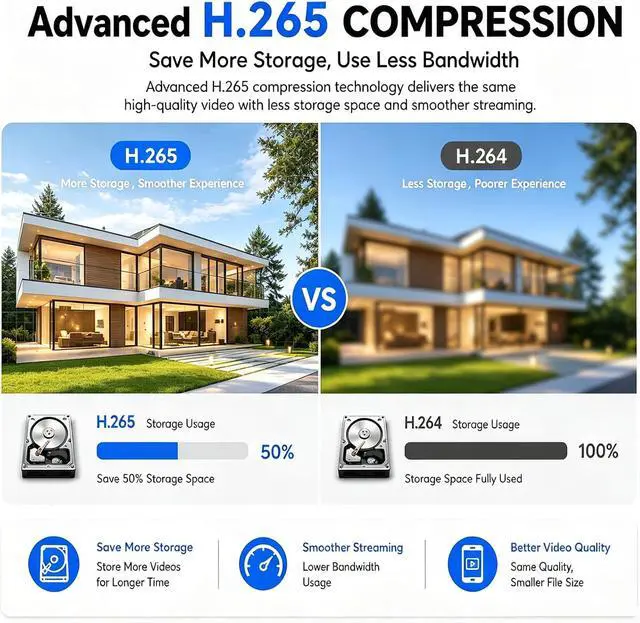 Alt view image 7 of 7 - 8MP Home Security PoE IP Camera Dome Outdoor Indoor