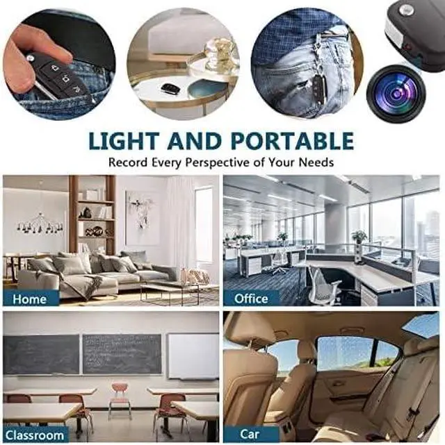 Alt view image 3 of 6 - Hidden Car Key Camera, Mini Spy Camera, Discreet Nanny Cam 1080P HD
