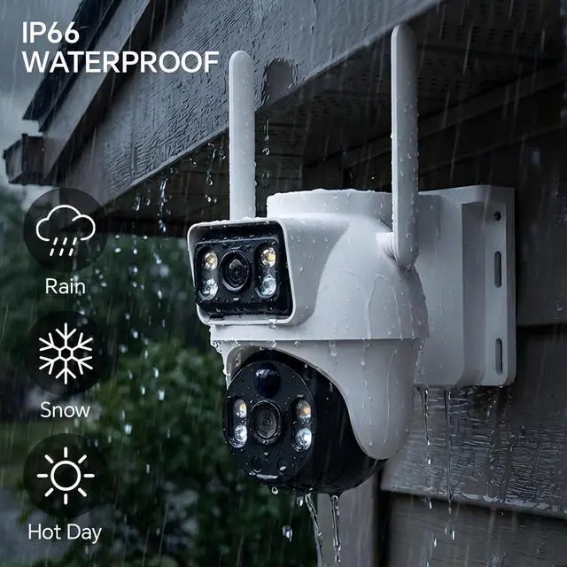 Alt view image 5 of 7 - XIAOVV 4K Dual Lens Solar Security Cameras Wireless Outdoor, 2.4GHz WiFi for Home Security, 360° PTZ View, Color Night Vision, PIR Motion Detection, 8000mAh Battery, 2-Way Audio, IP66