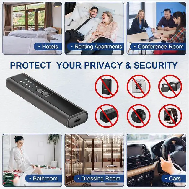 Alt view image 7 of 7 - 2025 Version Camera Finder Detector-KT-02 Hidden Device Detector with Vibration Sound Alarm & Flashlight, Detecting Spy Camera/GPS Tracker/Bug, Hidden Camera Detectors for Travel, Hotel, Car