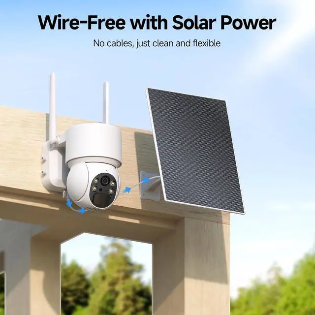 Alt view image 6 of 7 - Oculview 2K Solar Security Camera Wireless Outdoor, 1PCS Outdoor Camera Wireless with 360° View, Cameras for Home Security with Color Night Vision, 4G LTE Cellular, No Wi-Fi Needed, 1 Pack, White