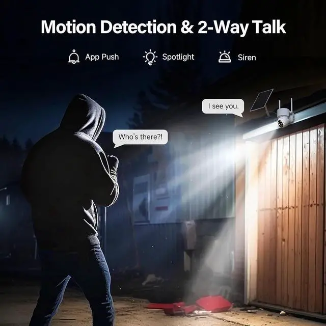 Alt view image 7 of 7 - Oculview 2K Solar Security Camera Wireless Outdoor, 1PCS Outdoor Camera Wireless with 360° View, Cameras for Home Security with Color Night Vision, 4G LTE Cellular, No Wi-Fi Needed, 1 Pack, White