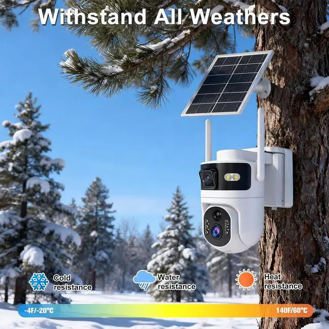 Alt view image 4 of 7 - 4G LTE Cellular Security Camera Dual Lens Outdoor,No WiFi Security Camera Solar Powered,365 Days Free Unlimited Data,360°Auto Tracking,2K Color Night Vision,PIR Motion Sensor,Built-in VSIM