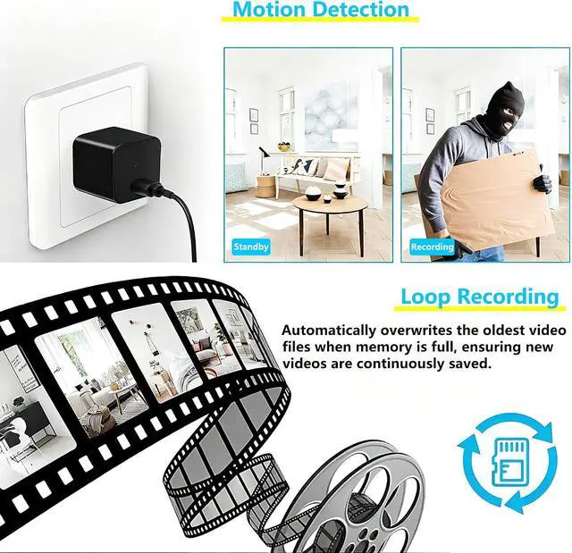 Alt view image 5 of 7 - Mini Camera, 1080P HD Plug & Play Portable Surveillance Camera,No WiFi