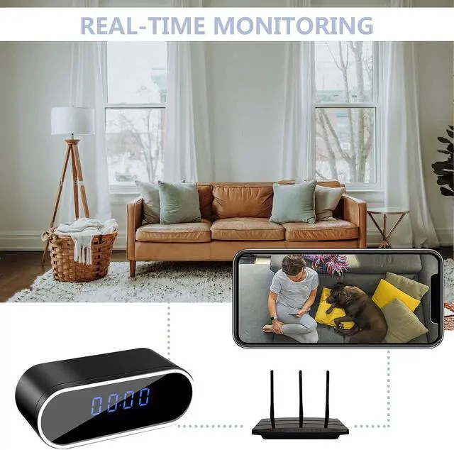 Alt view image 6 of 6 - WiFi Clock Hidden Camera 1080P HD Indoor Security Camera with Motion Detection, Night Vision, APP Remote Viewing, Spy Camera Wireless Nanny Cam for Home/Office/Pets