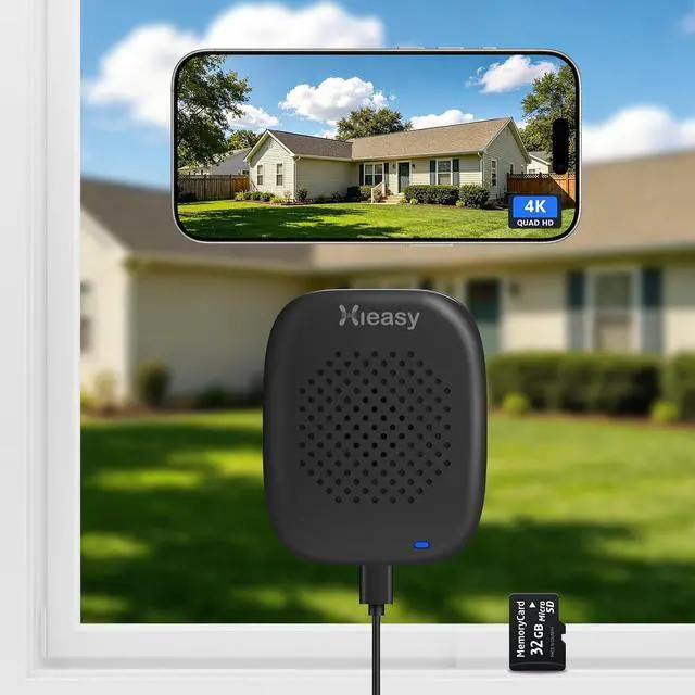 Main image of Hieasy 8MP 4K Magnetic Window Camera with 32GB SD Card,N0 Drill