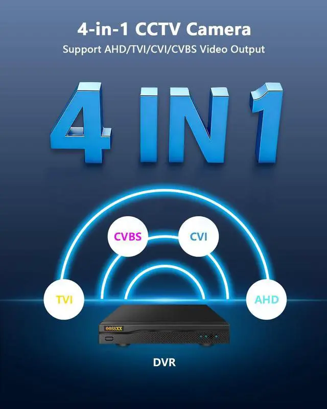 Alt view image 7 of 7 - (2026 New) CCTV Wired Security Camera System, 8CH HD DVR Kit, 4X 4K Dome IP66 Indoor Outdoor Cameras with Waterproof Connectors, 65ft IR Night Vision, Free App Remote Access, No Month Fee